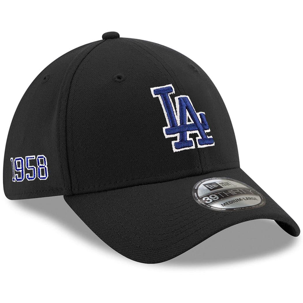 New Era Caps Los Angeles Dodgers New Era MLB Team Established 39THIRTY Curve Flex Hat - Black
