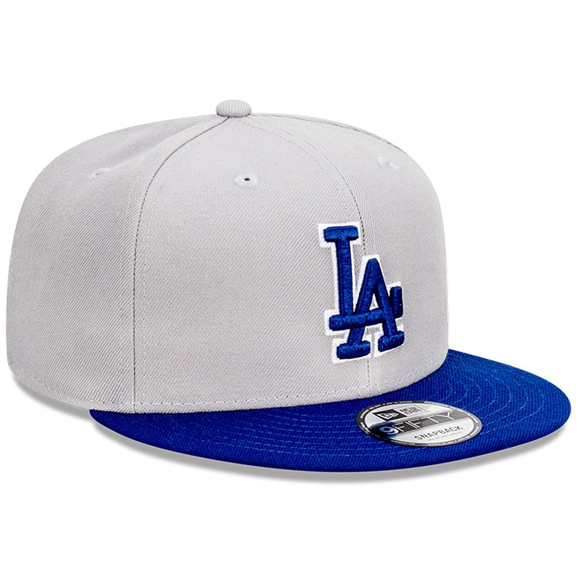 New Era Caps Adjustable M/L Los Angeles Dodgers New Era MLB Team Interchange 2 Tone 9FIFTY Snapback Hat - Grey/Blue