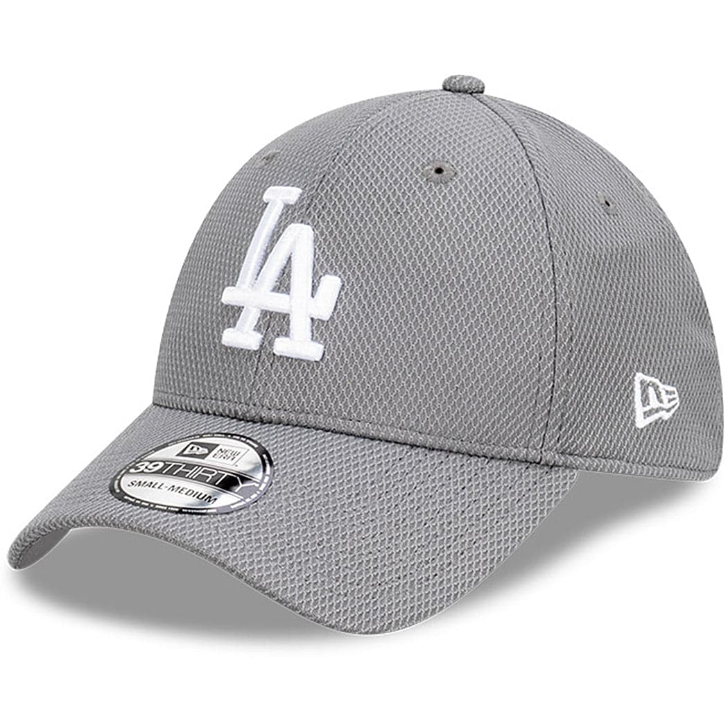 New Era Caps Los Angeles Dodgers New Era MLB Team Storm Diamond Era 39THIRTY Flex Fiit Curve Hat - Grey