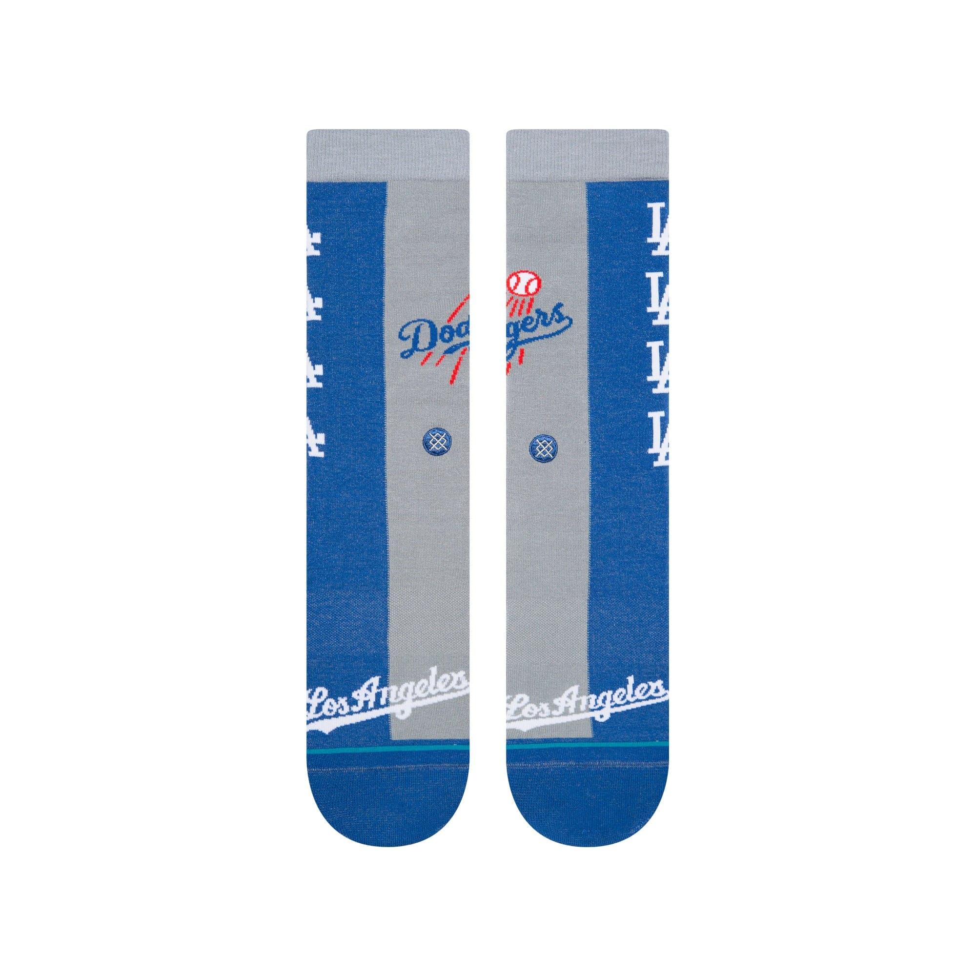 Stance Socks Large (9-12 US) Los Angeles Dodgers Stance MLB Grey Split Crew Socks - Royal