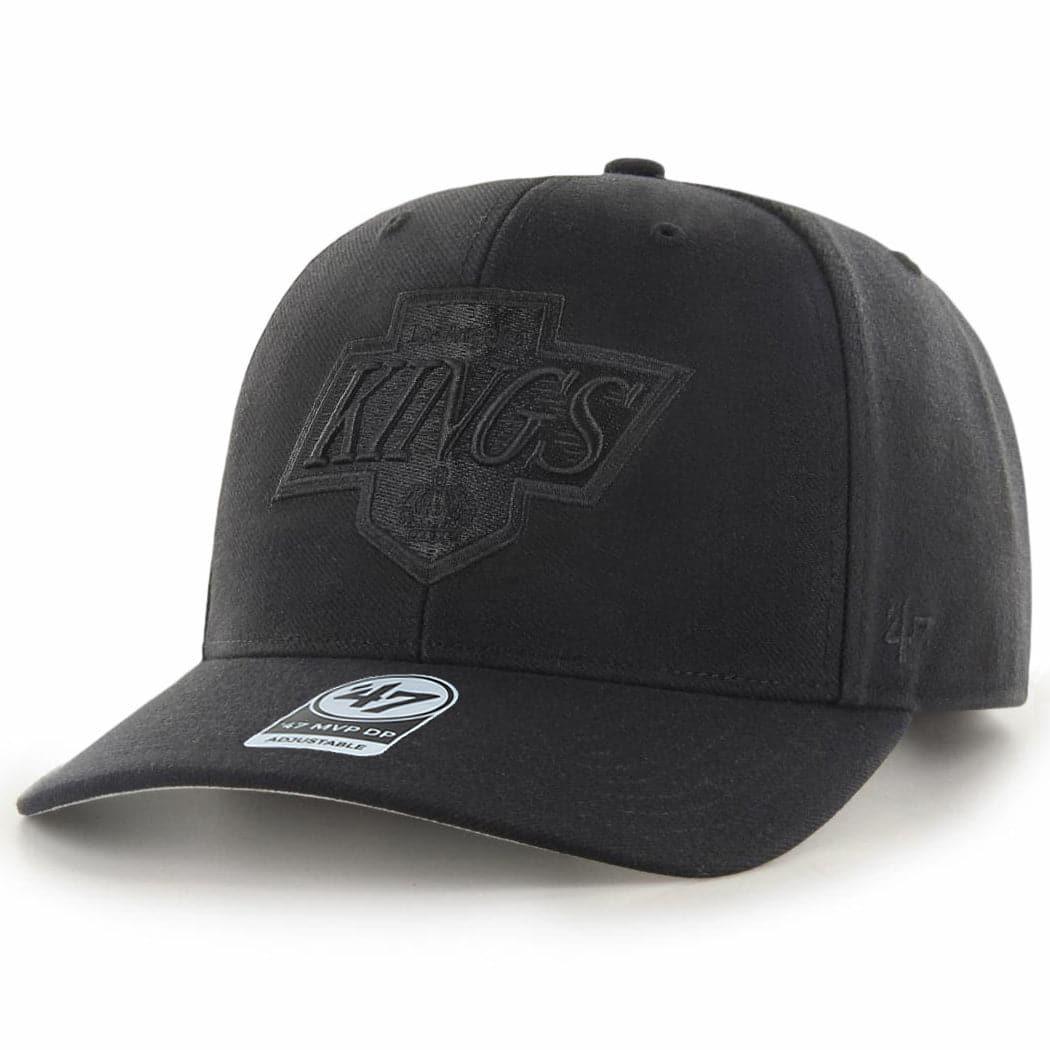 47 Brand Caps Los Angeles Kings '47 NHL Black On Black MVP DP Pre-Curved Snapback Hat - Black