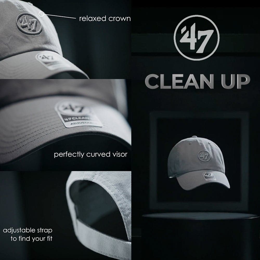 47 Brand Caps Los Angeles Kings '47 NHL Monochrome Clean Up Adjustable Curve Hat - Black