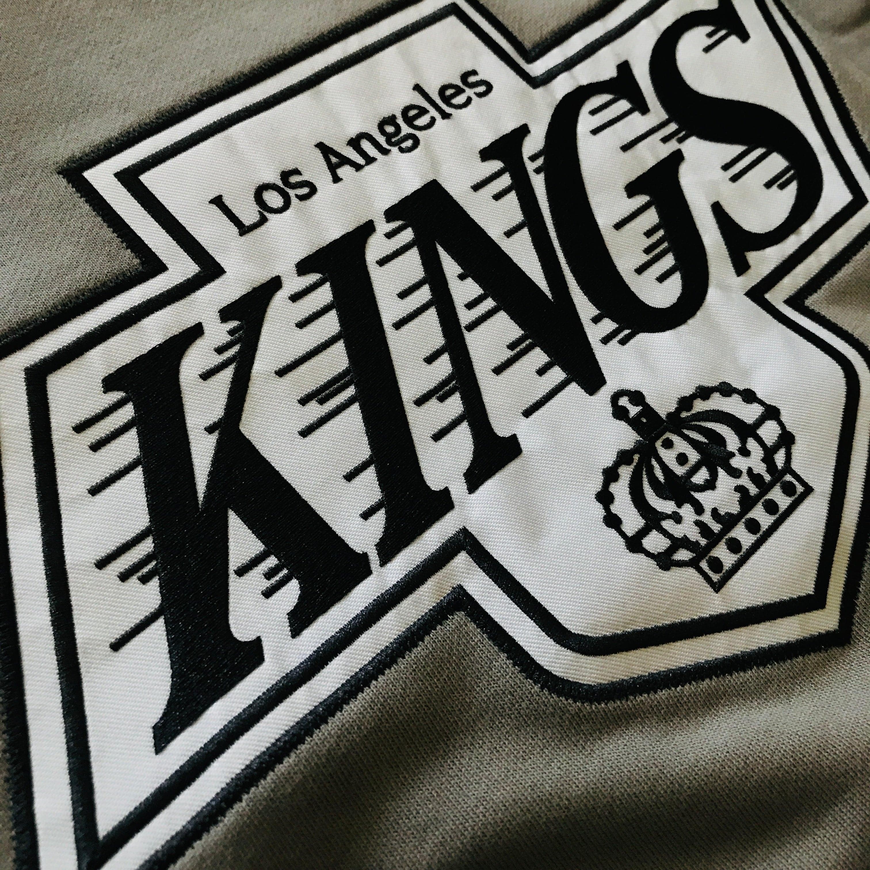 NHL Branded Jumpers Los Angeles Kings NHL Applique Logo Oversized Hoodie Jumper - Gunmetal Grey
