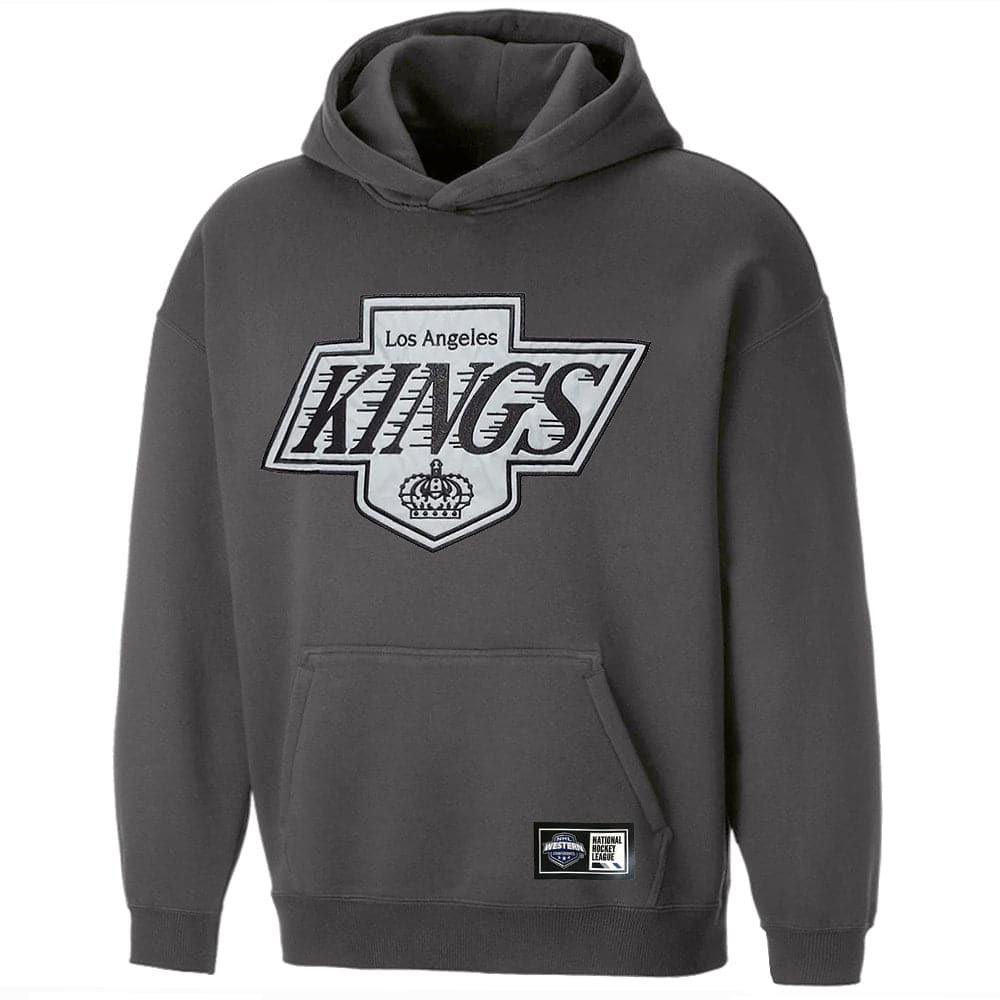 NHL Branded Jumpers Los Angeles Kings NHL Applique Logo Oversized Hoodie Jumper - Gunmetal Grey