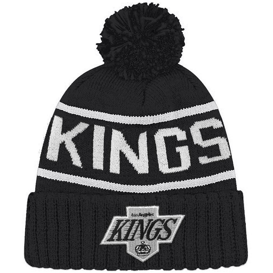 NHL Beanies Los Angeles Kings NHL Wordmark Pom Knit Beanie - Black