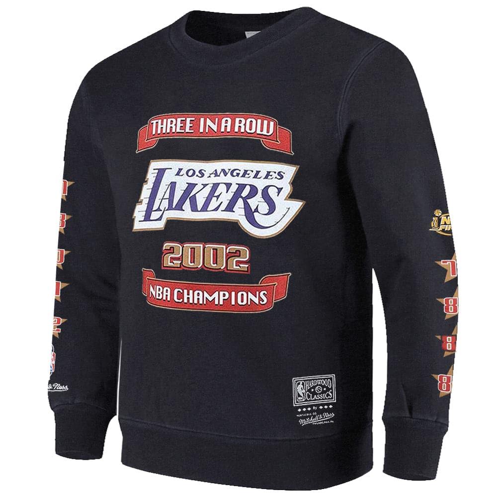 Mitchell And Ness Jumpers Los Angeles Lakers Mitchell & Ness NBA 3 In A Row Vintage Crew Jumper - Faded Black
