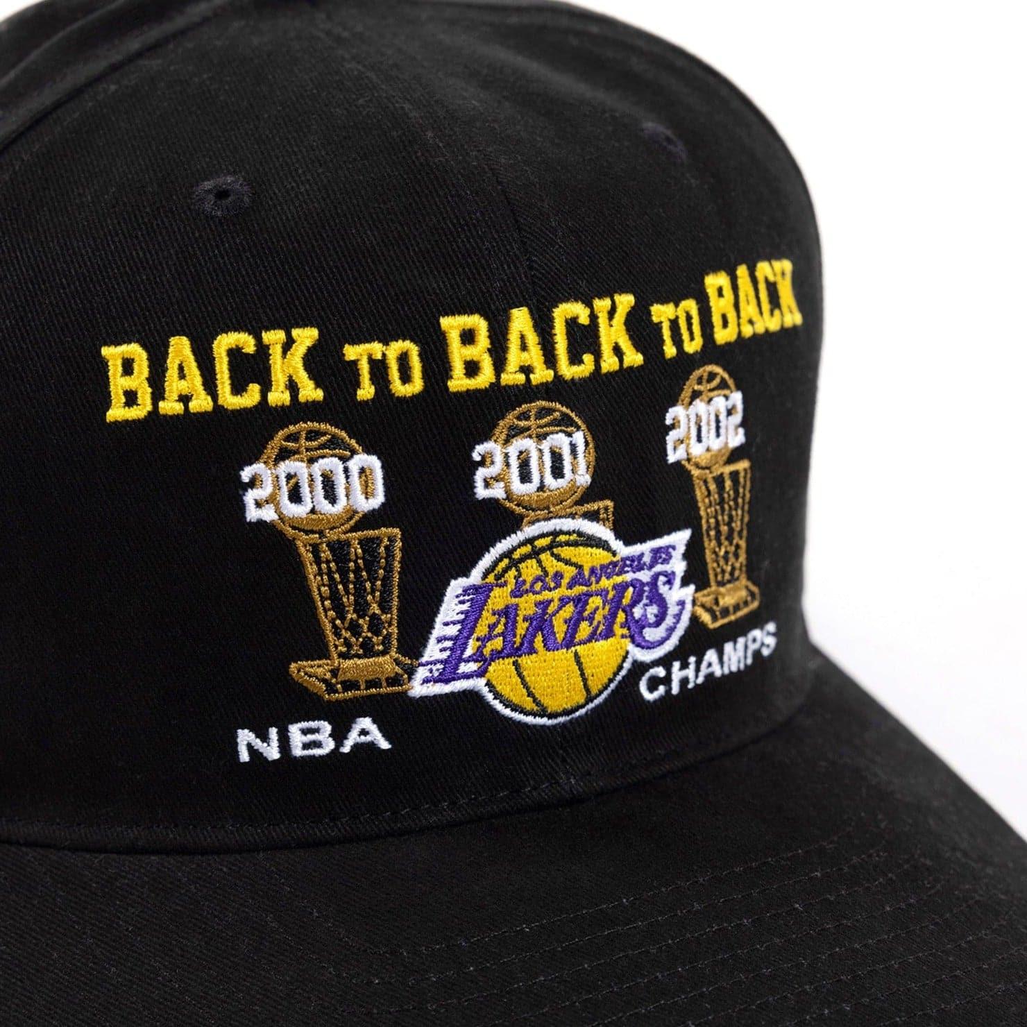 Mitchell And Ness Caps Los Angeles Lakers Mitchell & Ness NBA 3-Peat Deadstock Snapback Hat - Black