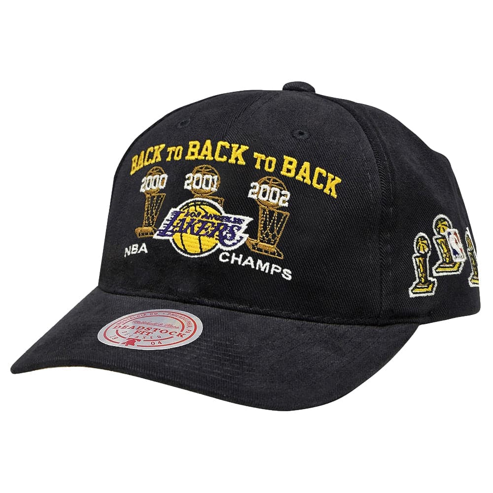 Mitchell And Ness Caps Los Angeles Lakers Mitchell & Ness NBA 3-Peat Deadstock Snapback Hat - Black