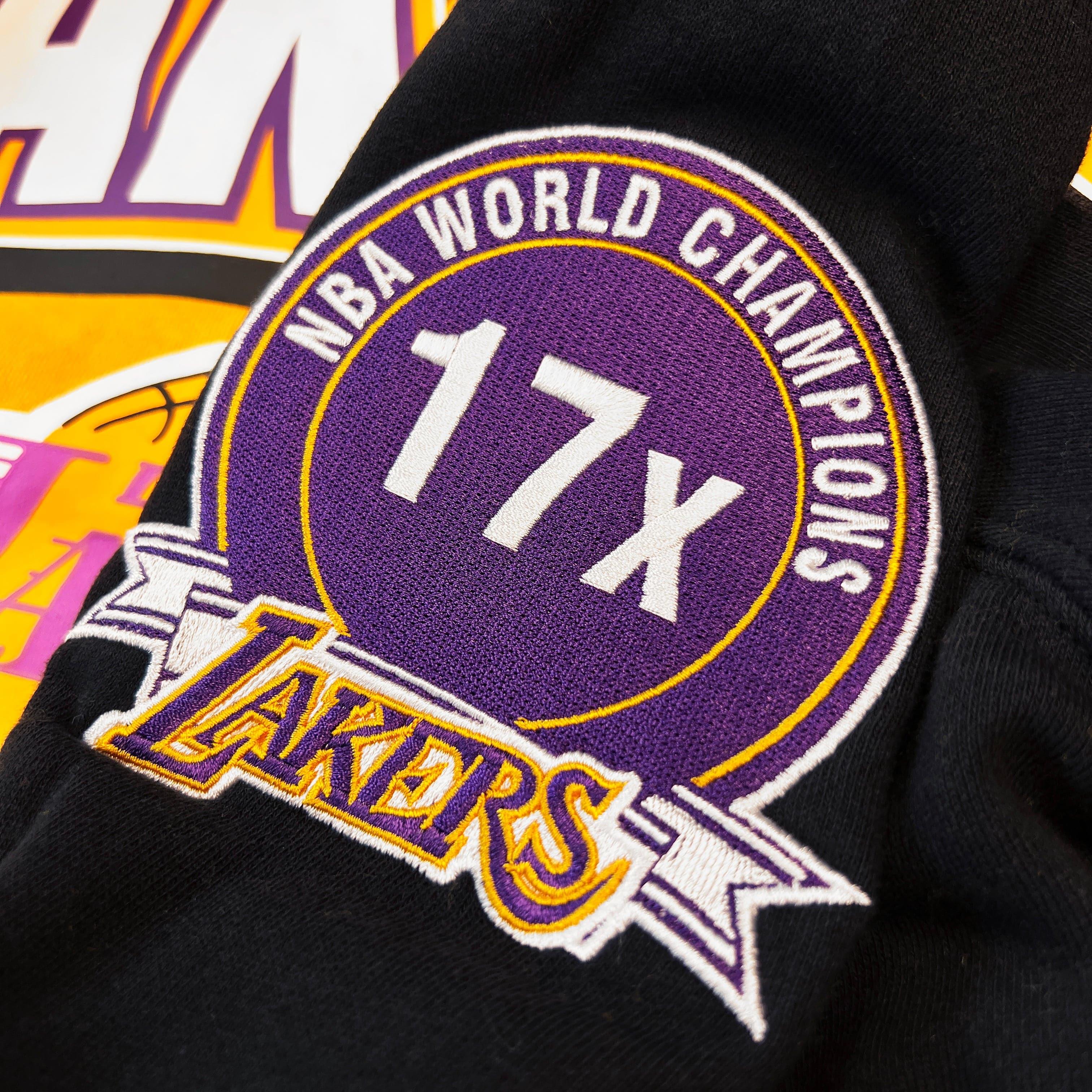 Mitchell And Ness Jumpers Los Angeles Lakers Mitchell & Ness NBA All Over 2.0 Crew Jumper - Gold