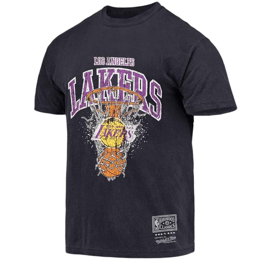 Mitchell And Ness T-Shirts Los Angeles Lakers Mitchell & Ness NBA Arch Shatter Vintage T-Shirt - Faded Black