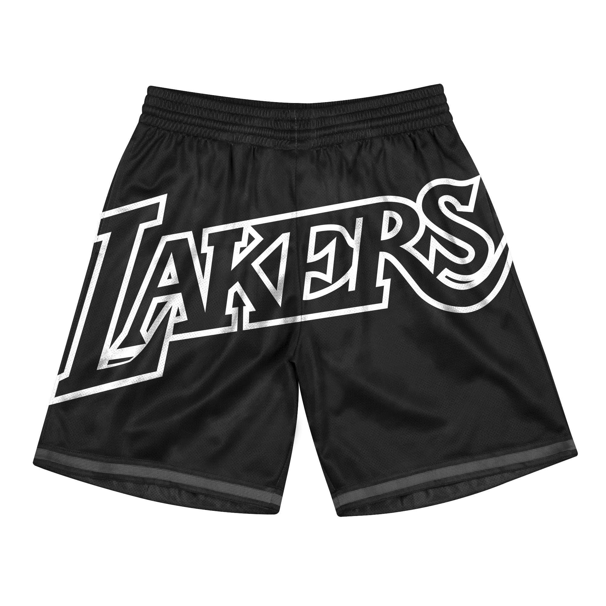 Mitchell And Ness Shorts Los Angeles Lakers Mitchell & Ness NBA Big Face 3.0 Swingman Shorts - Black