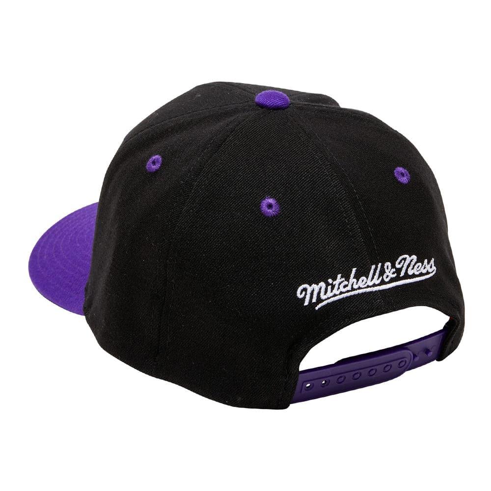 Mitchell And Ness Caps Los Angeles Lakers Mitchell & Ness NBA Billboard Classic Red Curve Snapback Hat - Black
