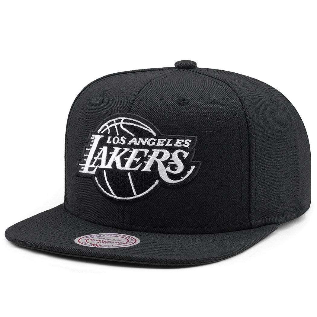 Mitchell And Ness Caps Los Angeles Lakers Mitchell & Ness NBA Black & White High Crown Snapback Hat