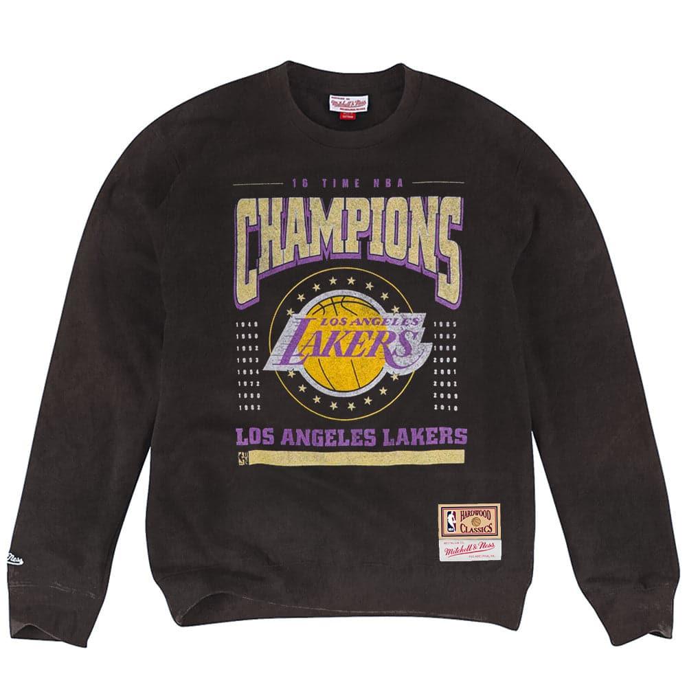 Mitchell And Ness Jumpers Los Angeles Lakers Mitchell & Ness NBA Champions By Year Crew Jumper - Vintage Black