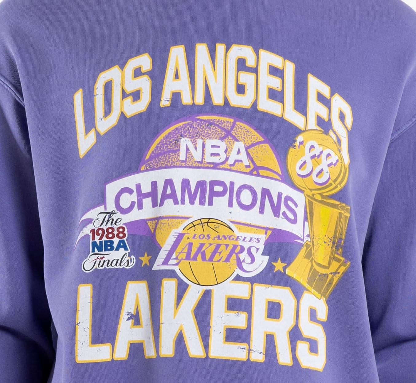 Mitchell And Ness Jumpers Los Angeles Lakers Mitchell & Ness NBA Champs History Vintage Crew Jumper - Faded Purple