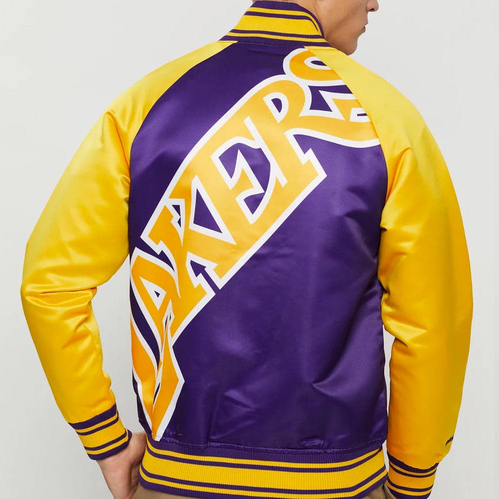 Mitchell And Ness Jackets Los Angeles Lakers Mitchell & Ness NBA Colossal Premium HWC Jacket - Purple