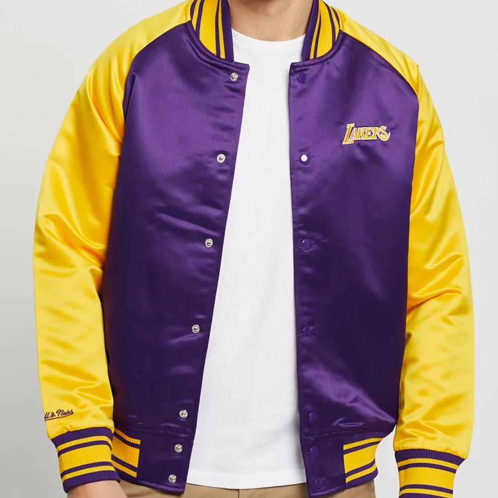Mitchell And Ness Jackets Los Angeles Lakers Mitchell & Ness NBA Colossal Premium HWC Jacket - Purple
