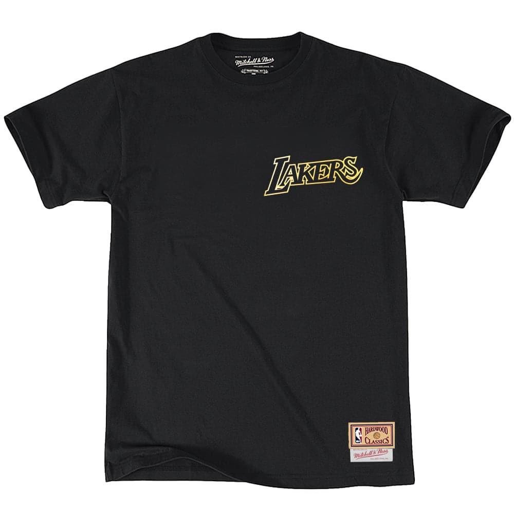 Mitchell And Ness T-Shirts Los Angeles Lakers Mitchell & Ness NBA Foil Logo T-Shirt - Black