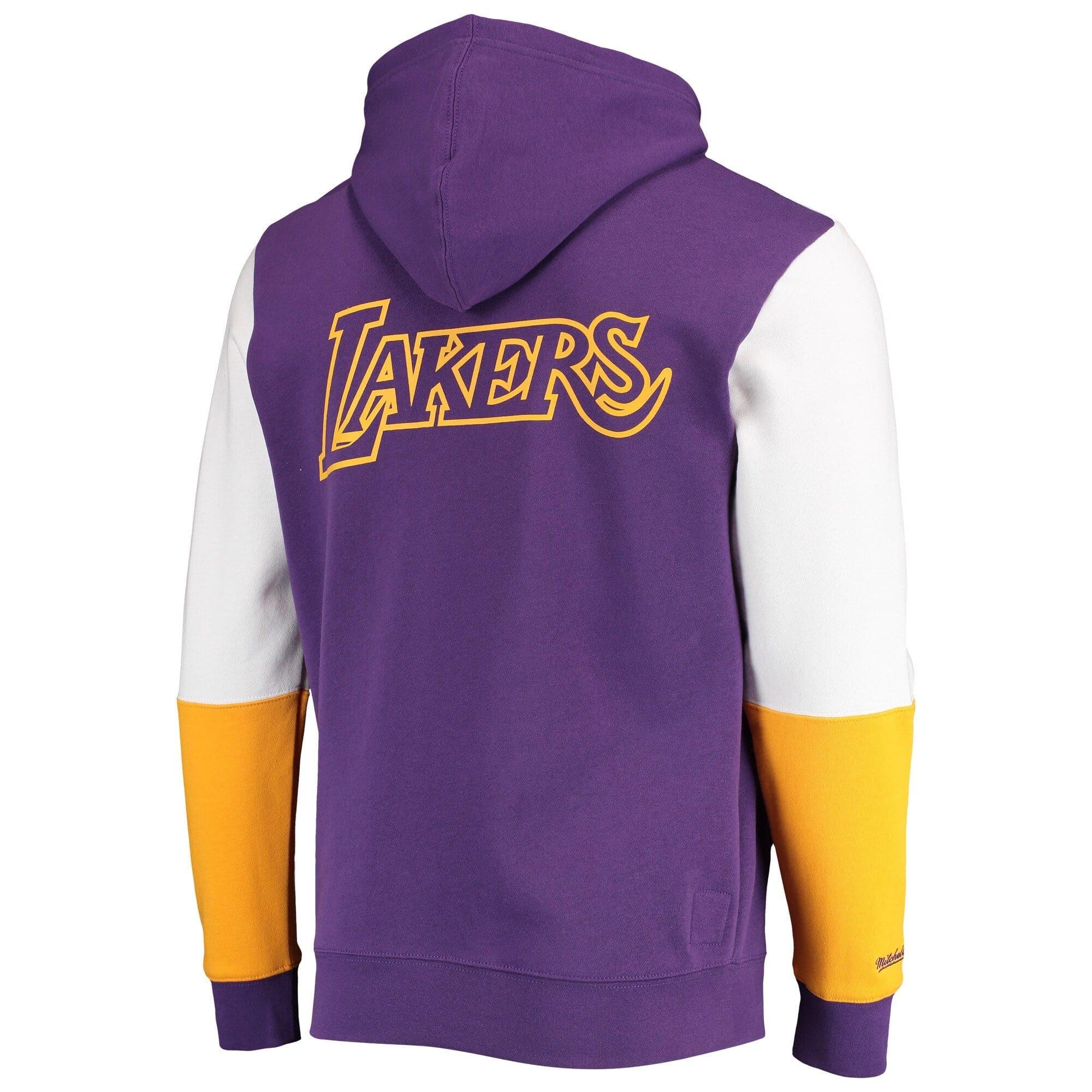 Mitchell And Ness Jumpers Los Angeles Lakers Mitchell & Ness NBA Fusion Fleece 2.0 Hoodie Jumper - Purple