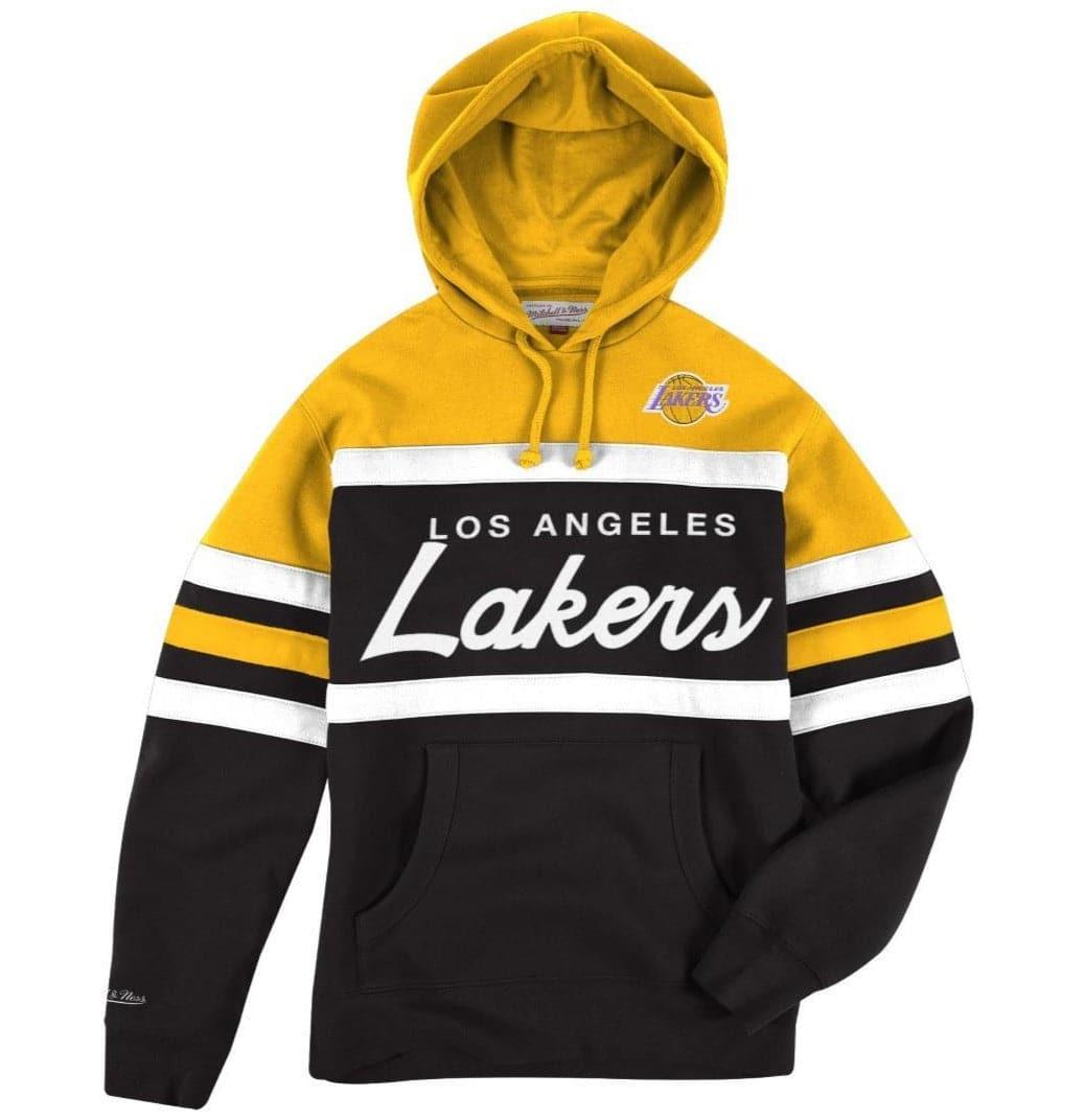 Mitchell And Ness Jumpers Los Angeles Lakers Mitchell & Ness NBA Head Coach Hoodie Jumper - Black