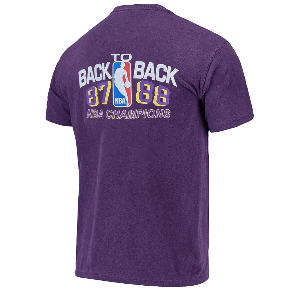 Mitchell And Ness T-Shirts Los Angeles Lakers Mitchell & Ness NBA HWC Back To Back Vintage T-Shirt - Faded Purple