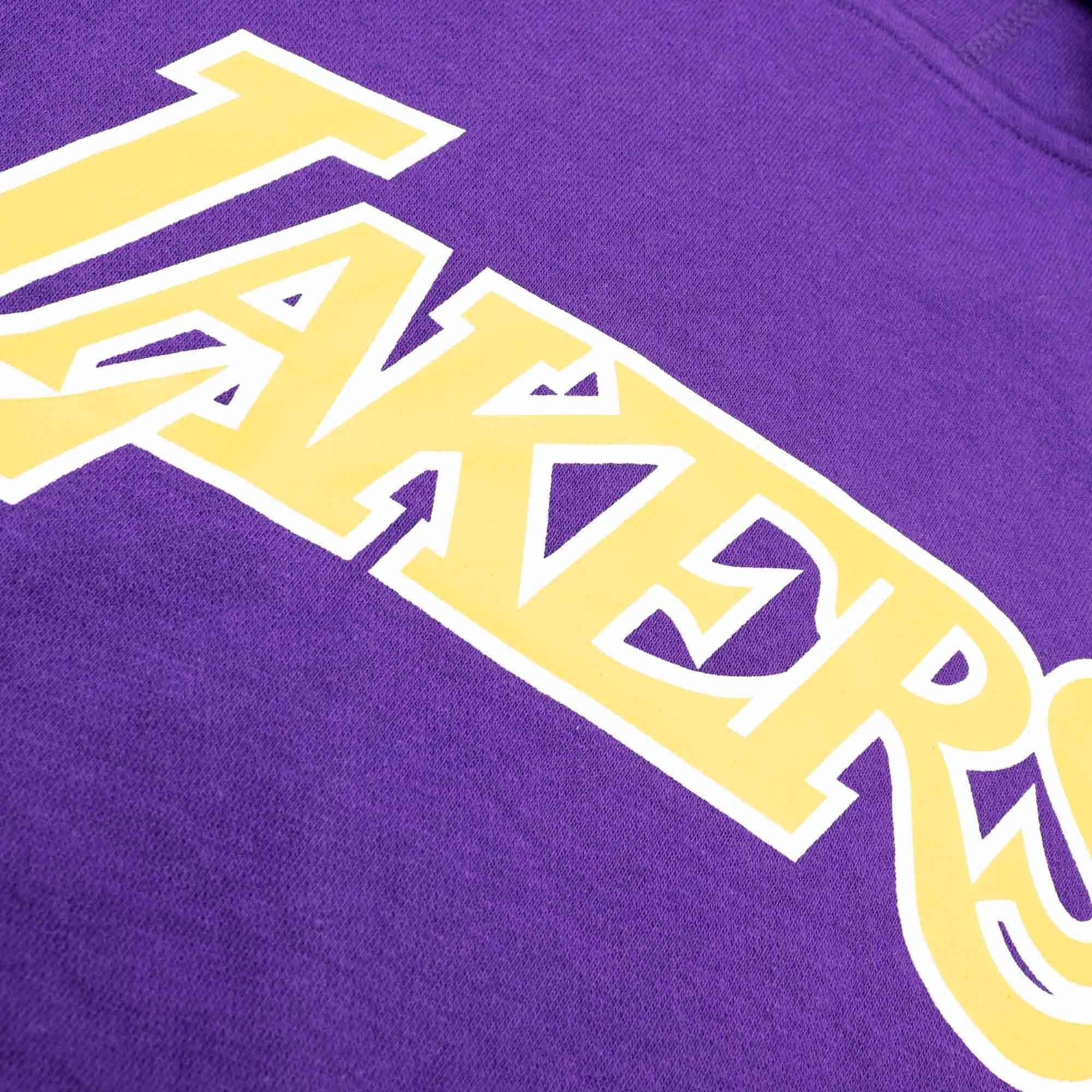 Mitchell And Ness Jumpers Los Angeles Lakers Mitchell & Ness NBA HWC French Terry Short Sleeve Hoodie Jumper - Purple