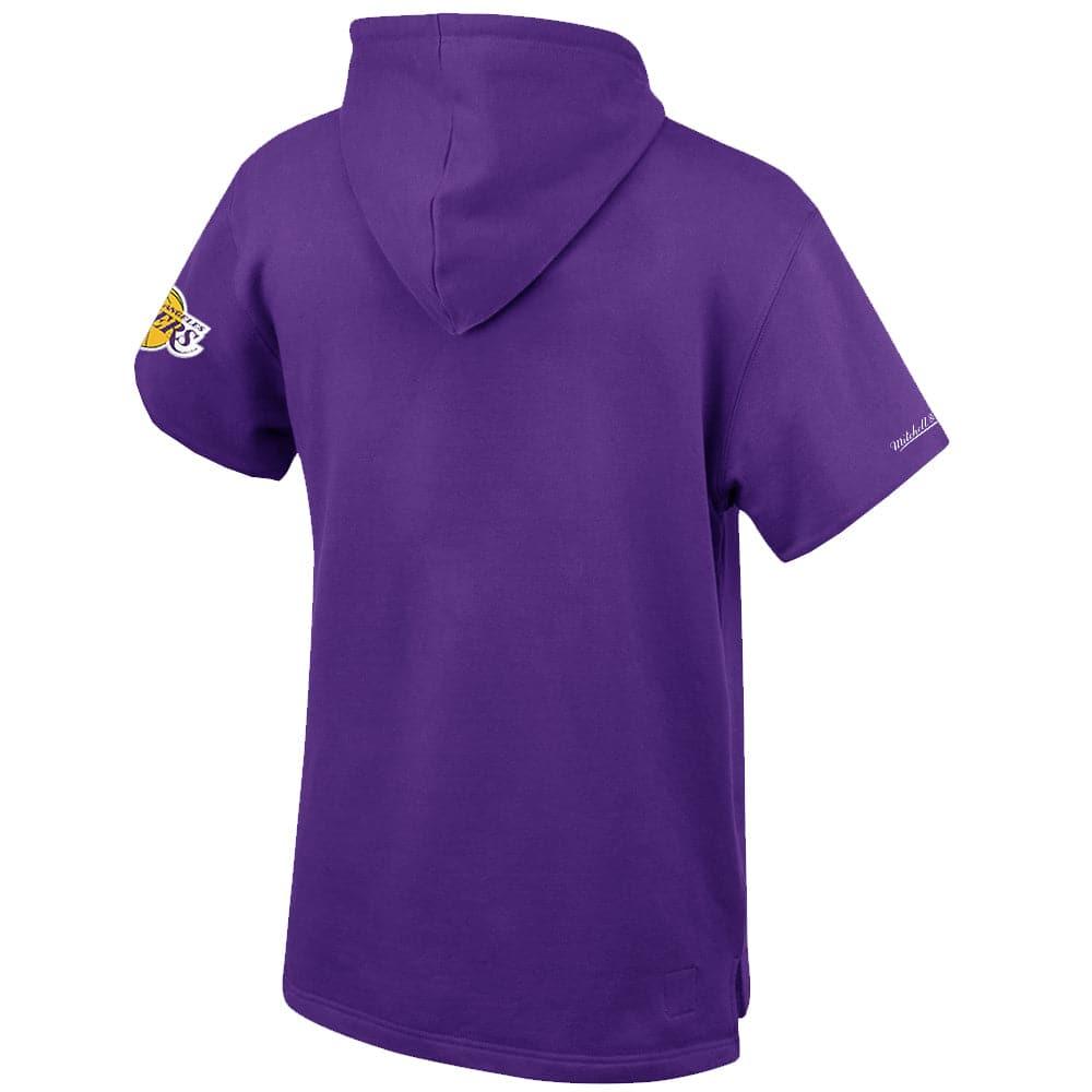 Mitchell And Ness Jumpers Los Angeles Lakers Mitchell & Ness NBA HWC French Terry Short Sleeve Hoodie Jumper - Purple