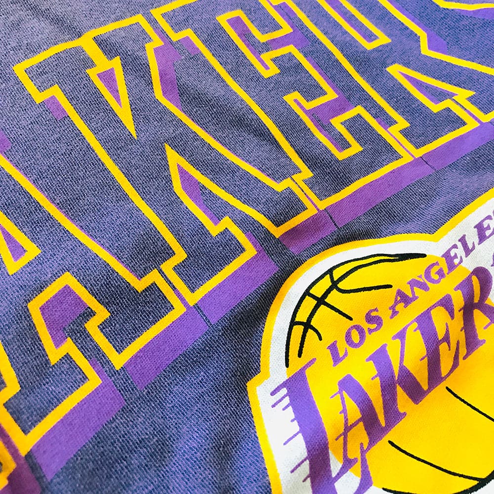 Mitchell And Ness T-Shirts Los Angeles Lakers Mitchell & Ness NBA HWC Keyline Vintage T-Shirt - Faded Purple