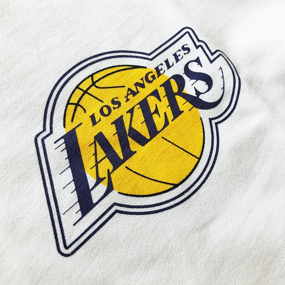 Mitchell And Ness T-Shirts Los Angeles Lakers Mitchell & Ness NBA HWC Outline Long Sleeve T-Shirt - White