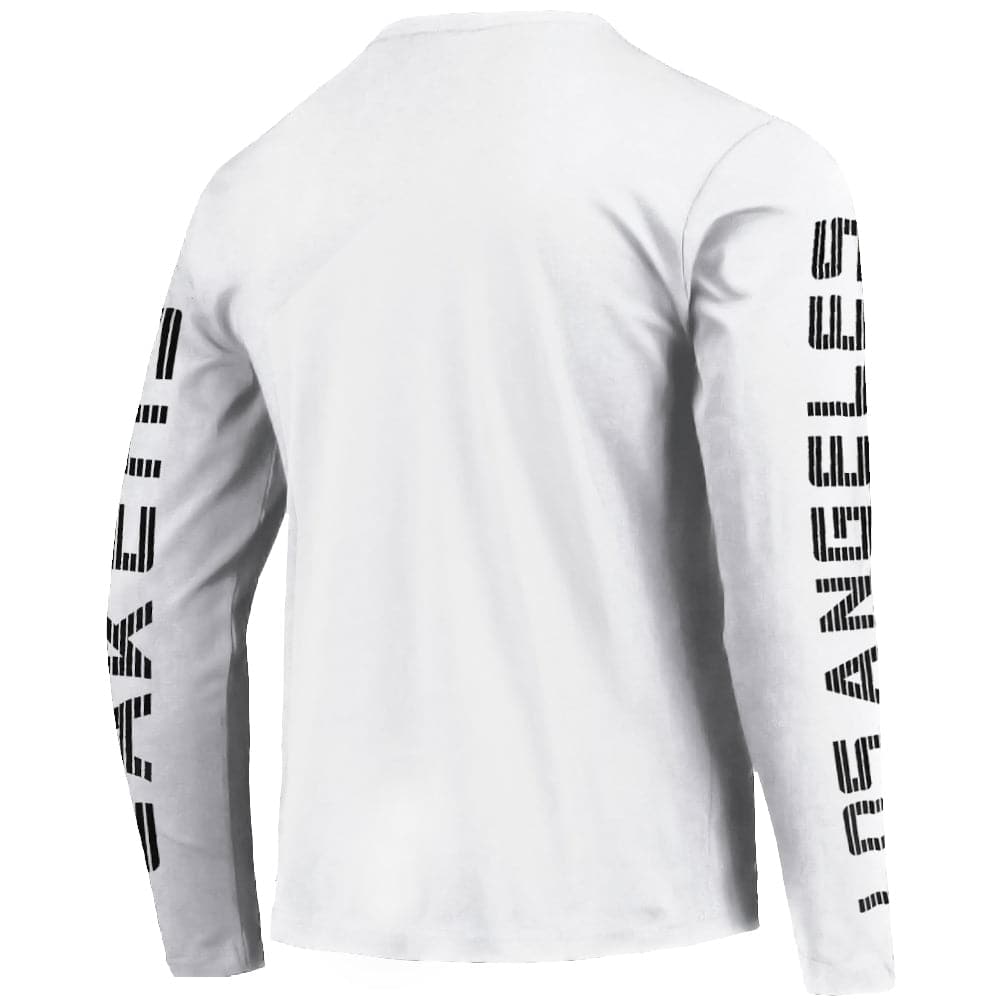 Mitchell And Ness T-Shirts Los Angeles Lakers Mitchell & Ness NBA HWC Outline Long Sleeve T-Shirt - White