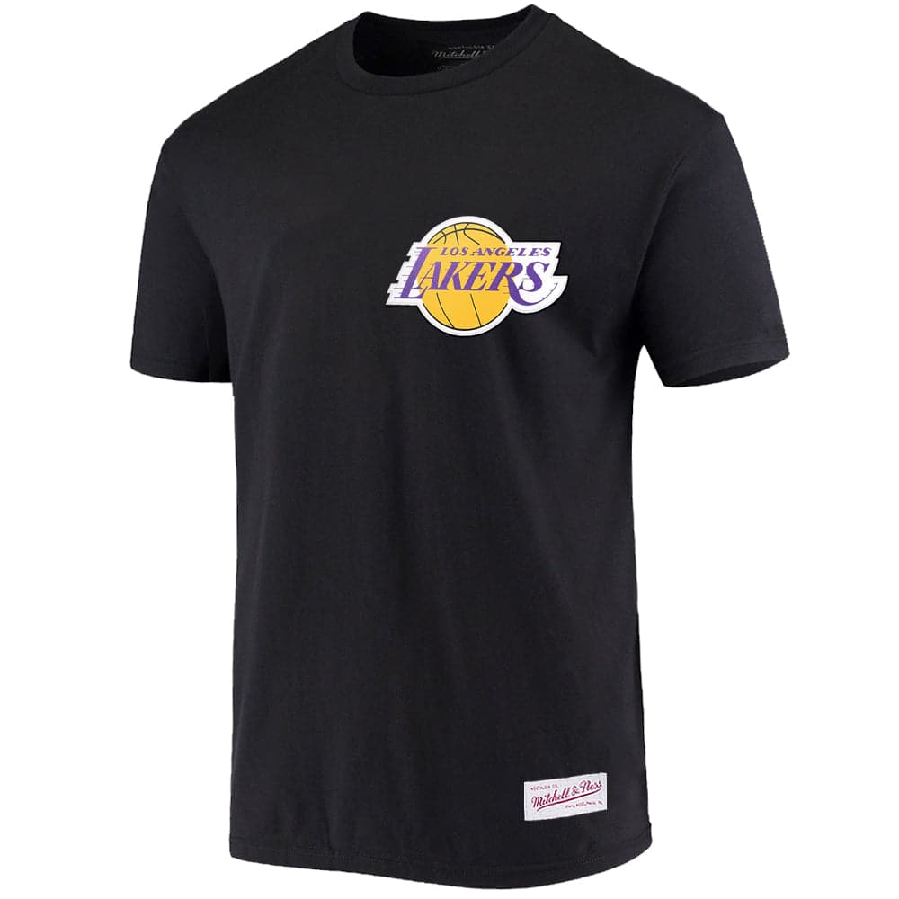 Mitchell And Ness T-Shirts Los Angeles Lakers Mitchell & Ness NBA HWC Retro Repeat T-Shirt - Black