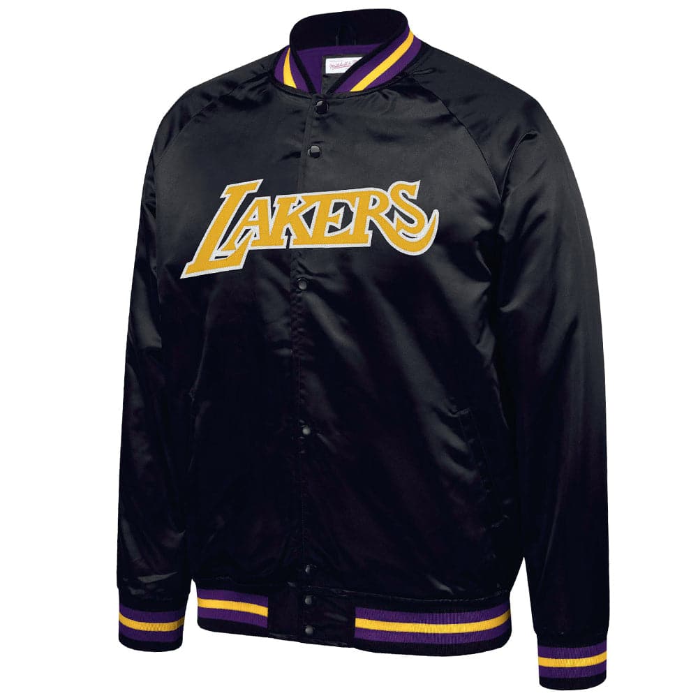 Mitchell And Ness Jackets Los Angeles Lakers Mitchell & Ness NBA Lightweight HWC Satin Jacket - Black