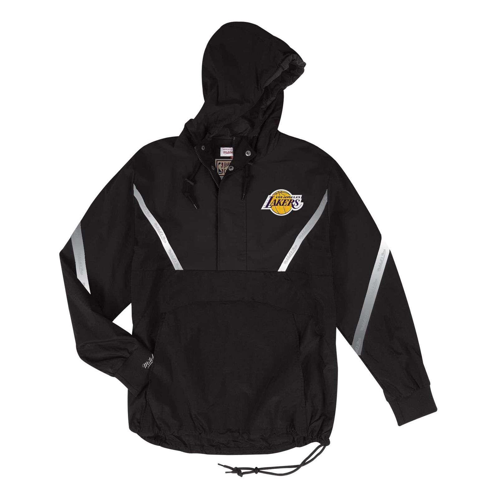 Mitchell And Ness Jackets Los Angeles Lakers Mitchell & Ness NBA Reflective Half Zip Anorak Jacket - Black