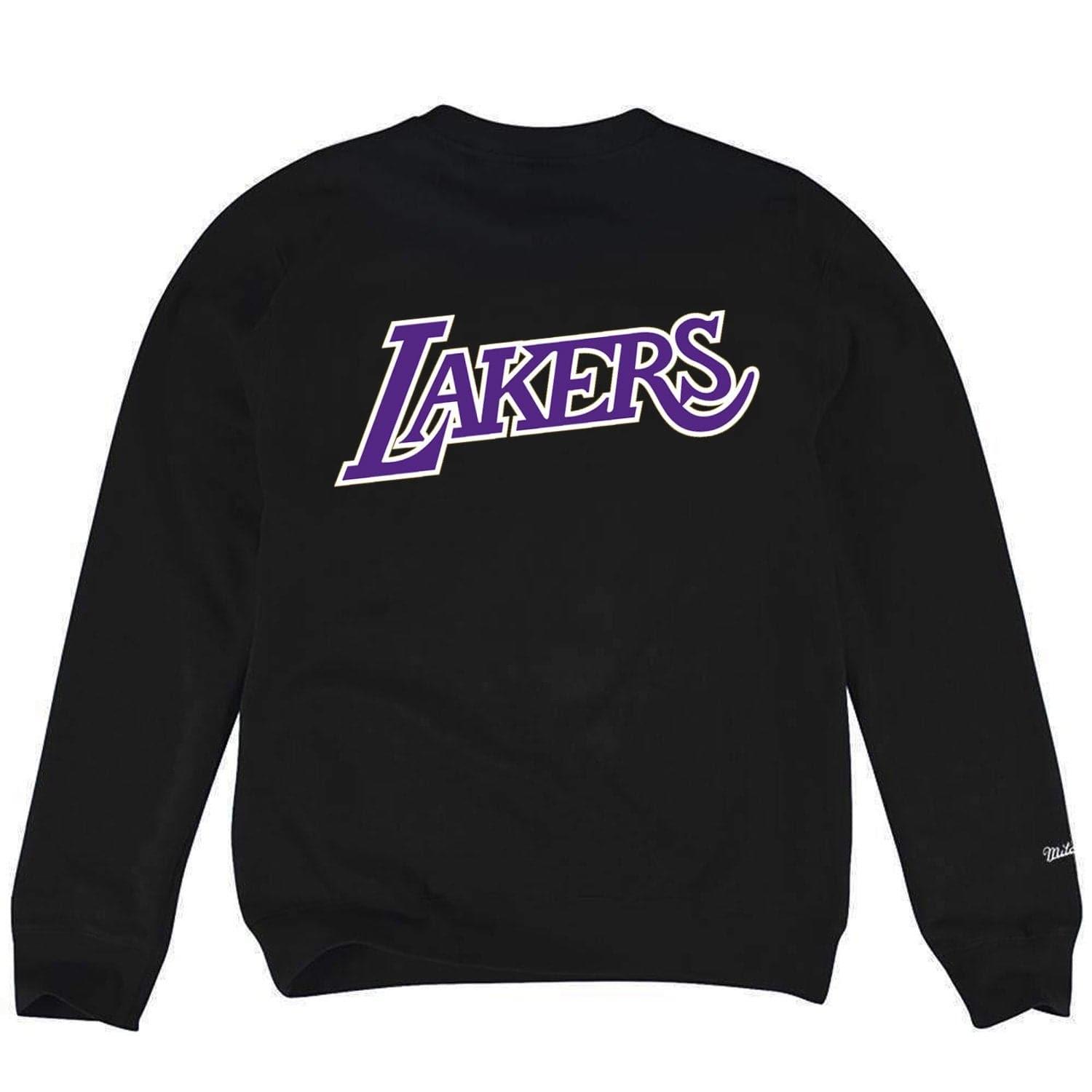 Mitchell And Ness Jumpers Los Angeles Lakers Mitchell & Ness NBA Retro Repeat Crew Jumper - Black