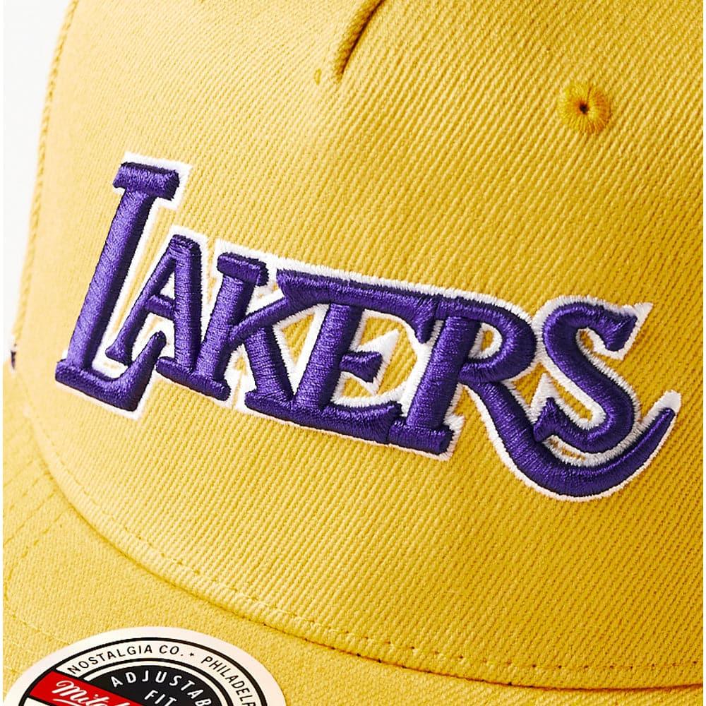 Mitchell And Ness Caps Los Angeles Lakers Mitchell & Ness NBA Short Hook Classic Red Snapback Hat - Yellow