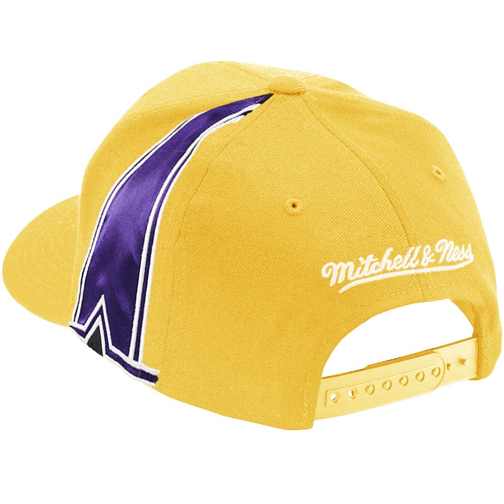 Mitchell And Ness Caps Los Angeles Lakers Mitchell & Ness NBA Short Hook Classic Red Snapback Hat - Yellow