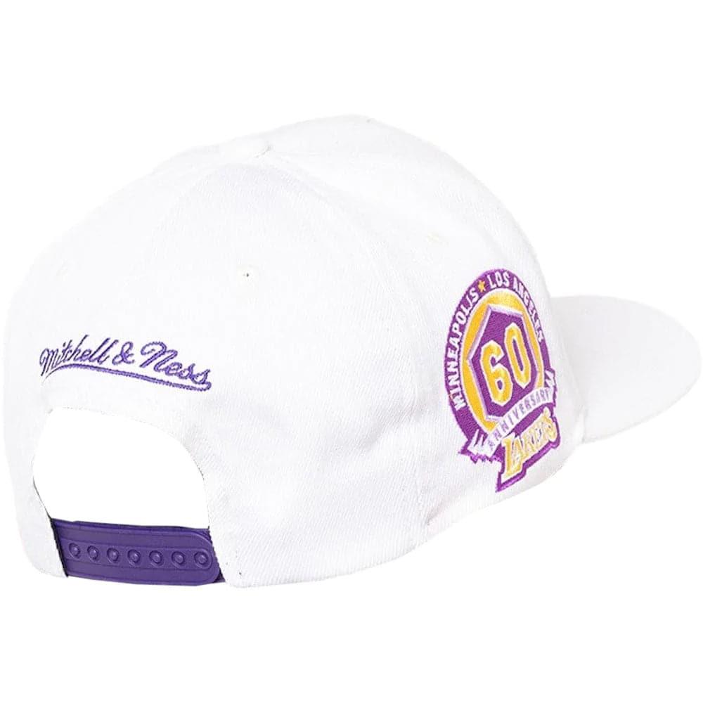 Mitchell And Ness Caps Los Angeles Lakers Mitchell & Ness NBA Show Up Classic Red Snapback Hat - Off White