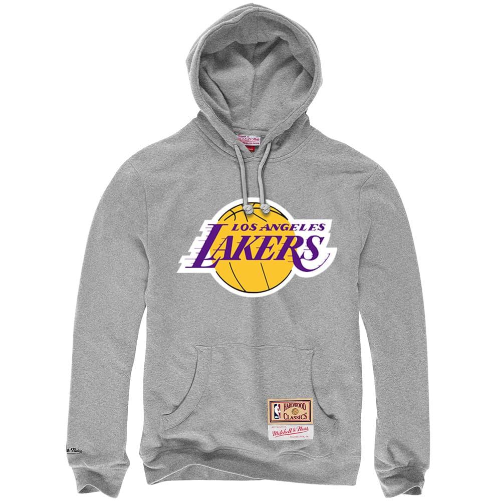 Mitchell And Ness Jumpers Los Angeles Lakers Mitchell & Ness NBA Team Logo Hoodie Jumper - Grey