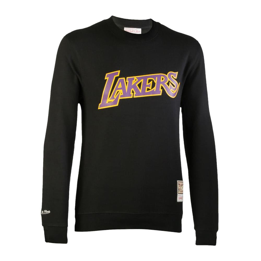 Mitchell And Ness Jumpers Los Angeles Lakers Mitchell & Ness NBA Team Wordmark Crew Jumper - Black