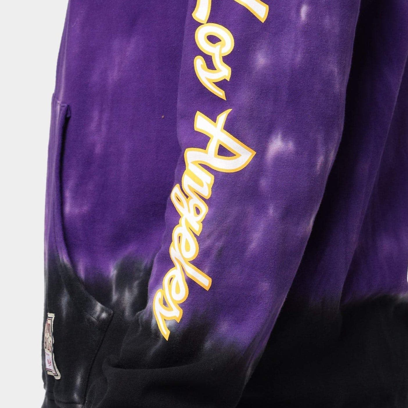 Mitchell And Ness Jumpers Los Angeles Lakers Mitchell & Ness NBA Tie Dye Hoodie Jumper - Purple