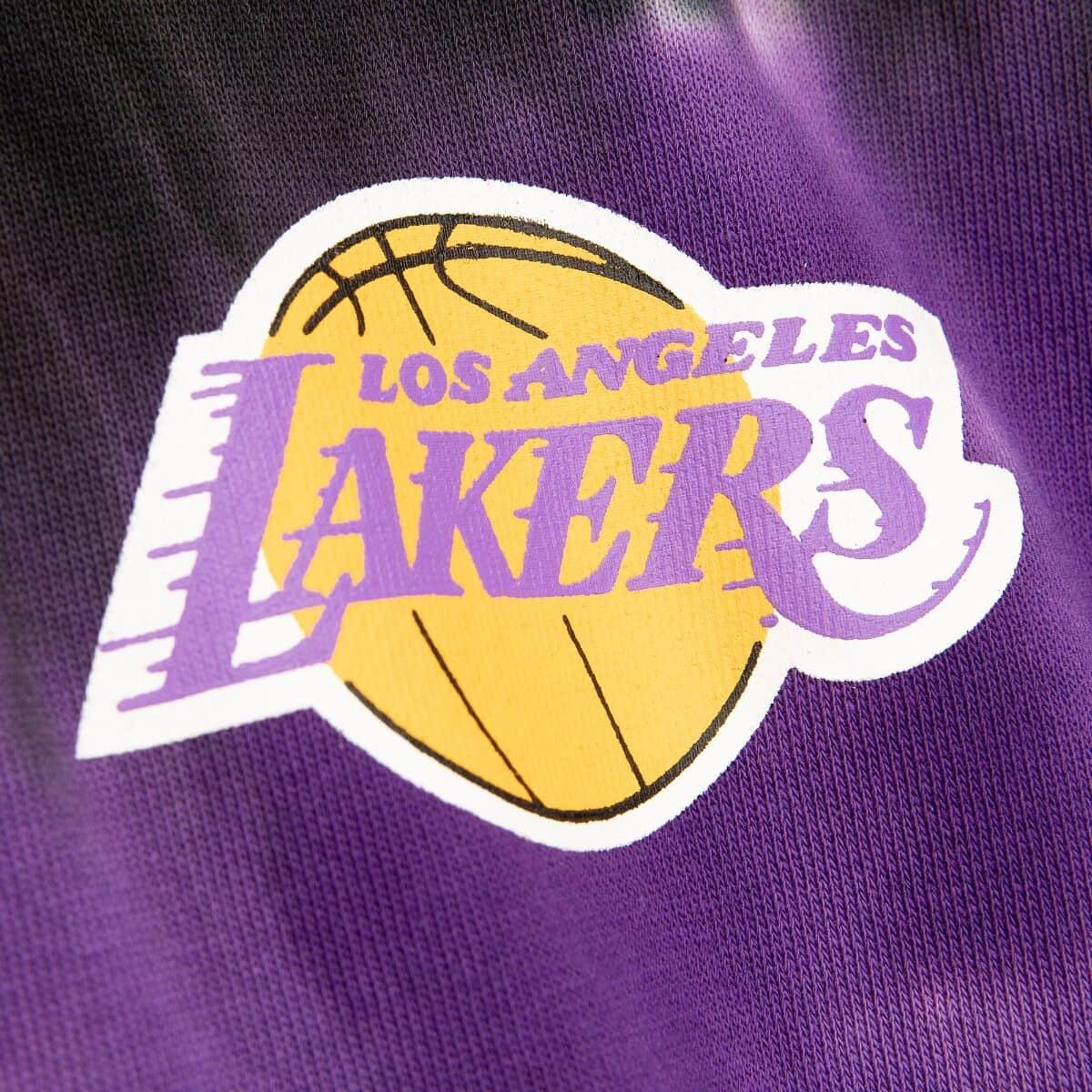 Mitchell And Ness Jumpers Los Angeles Lakers Mitchell & Ness NBA Tie Dye Hoodie Jumper - Purple
