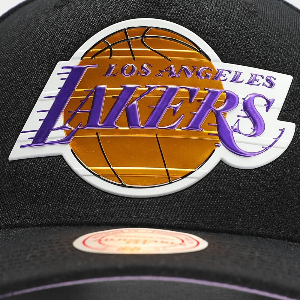Mitchell And Ness Caps Los Angeles Lakers Mitchell & Ness NBA Tuff Weald 110 Curve Snapback Hat - Black