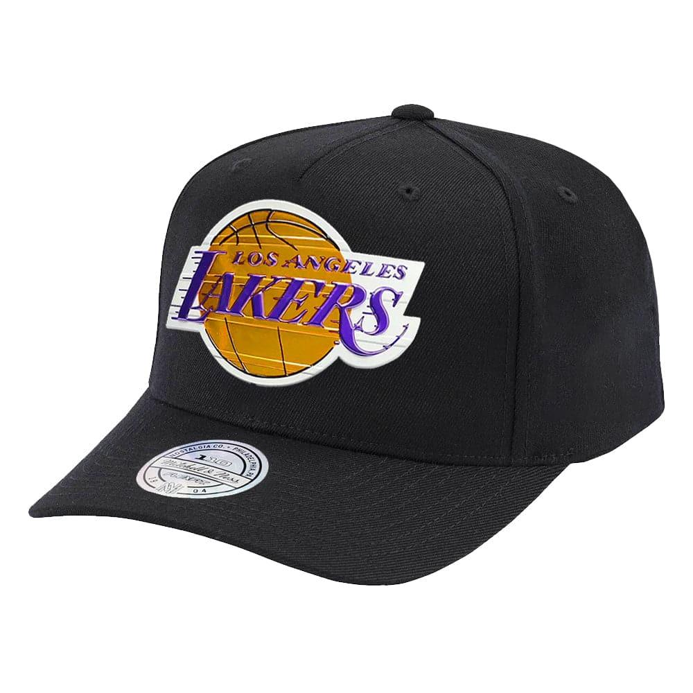 Mitchell And Ness Caps Los Angeles Lakers Mitchell & Ness NBA Tuff Weald 110 Curve Snapback Hat - Black