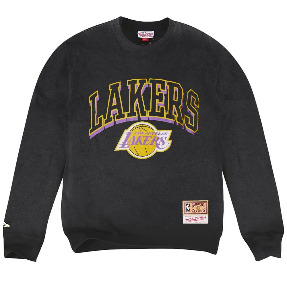 Mitchell And Ness Jumpers Los Angeles Lakers Mitchell & Ness NBA Vintage Keyline Crew Jumper - Black