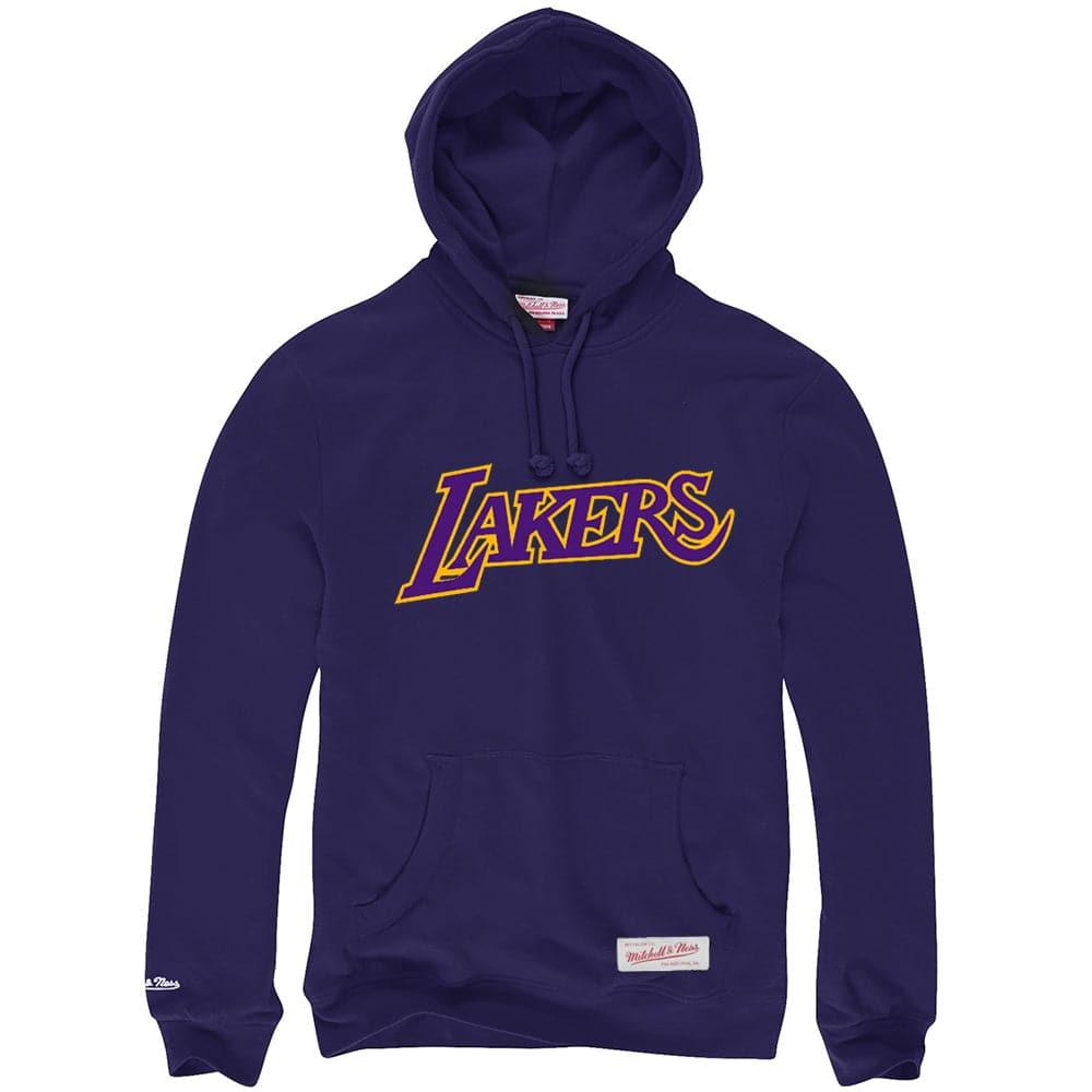 Mitchell And Ness Jumpers Los Angeles Lakers Mitchell & Ness NBA Wordmark Hoodie Jumper - Purple