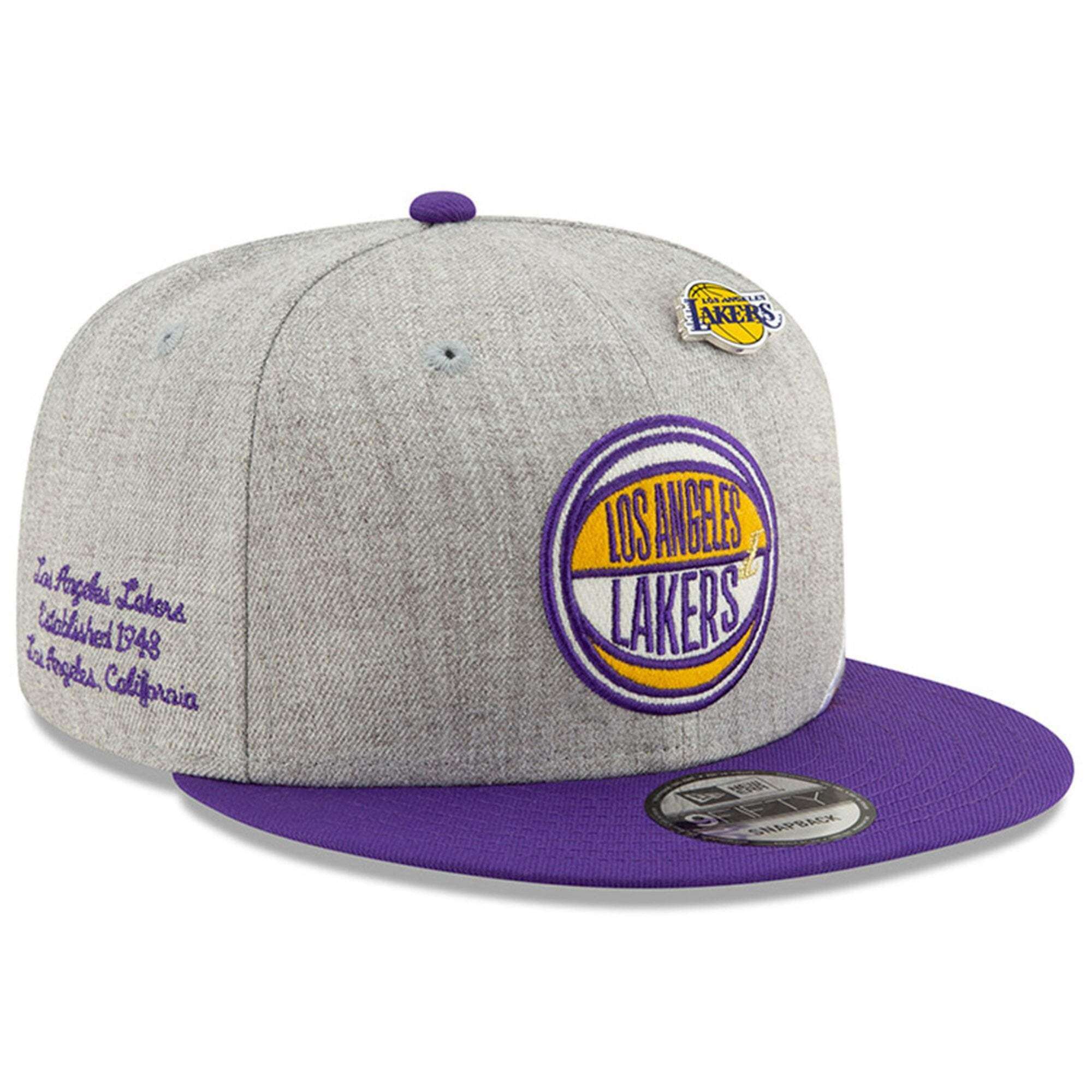 New Era Caps Los Angeles Lakers New Era 2019 NBA Draft 9FIFTY Snapback Hat - Heather