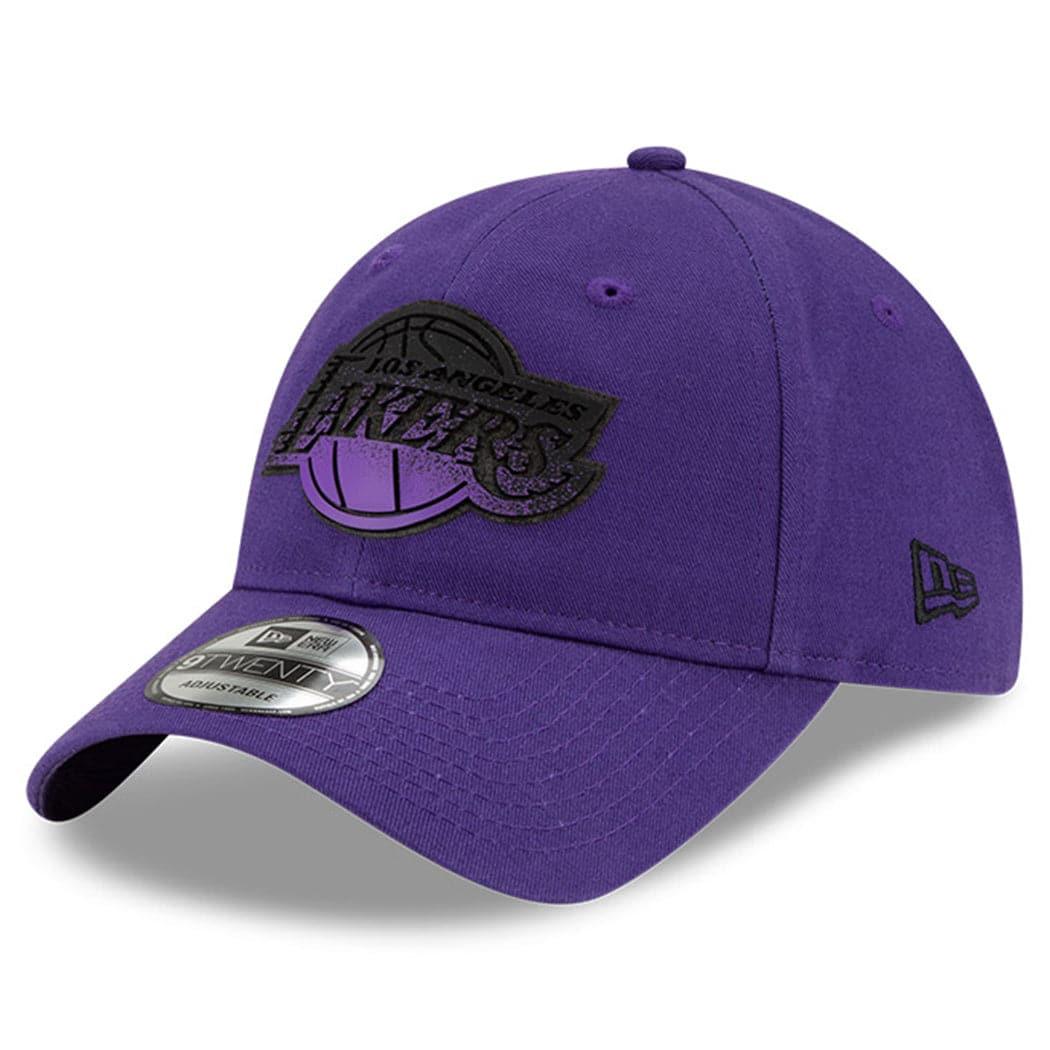 New Era Caps Los Angeles Lakers New Era NBA 2021 Back Half 9TWENTY Curved Hat - Purple