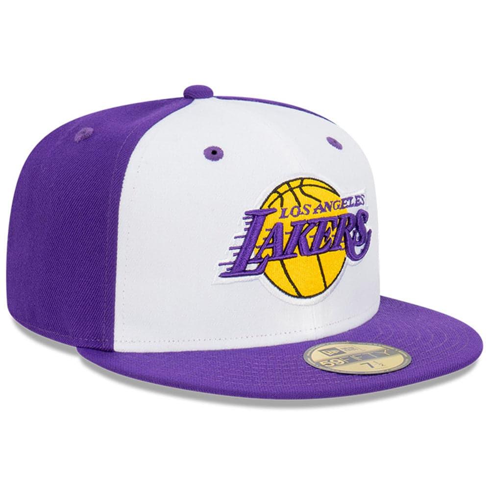 New Era Caps Los Angeles Lakers New Era NBA Blockout 59FIFTY Fitted Hat - White