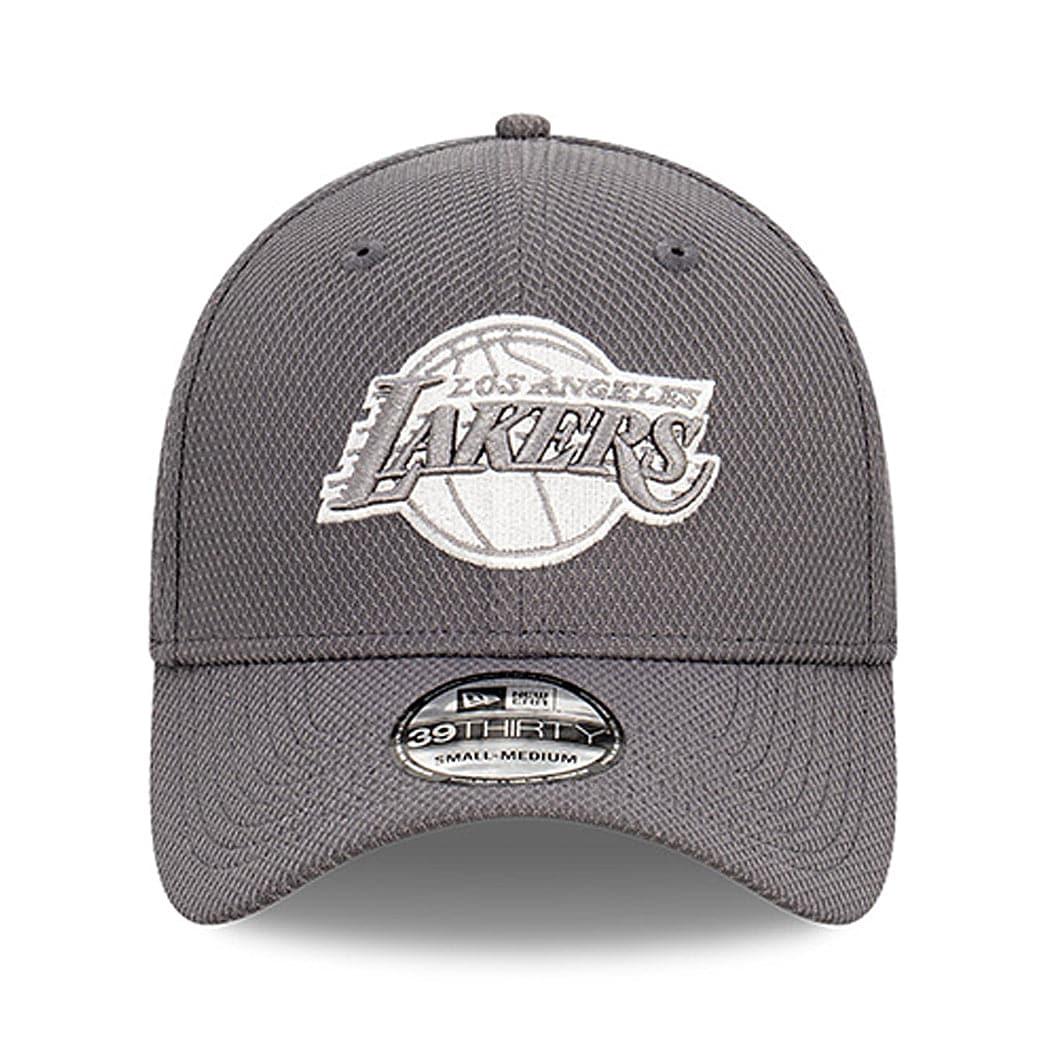 New Era Caps Los Angeles Lakers New Era NBA Graphite Diamond Era 39THIRTY Stretch Fit Hat - Grey