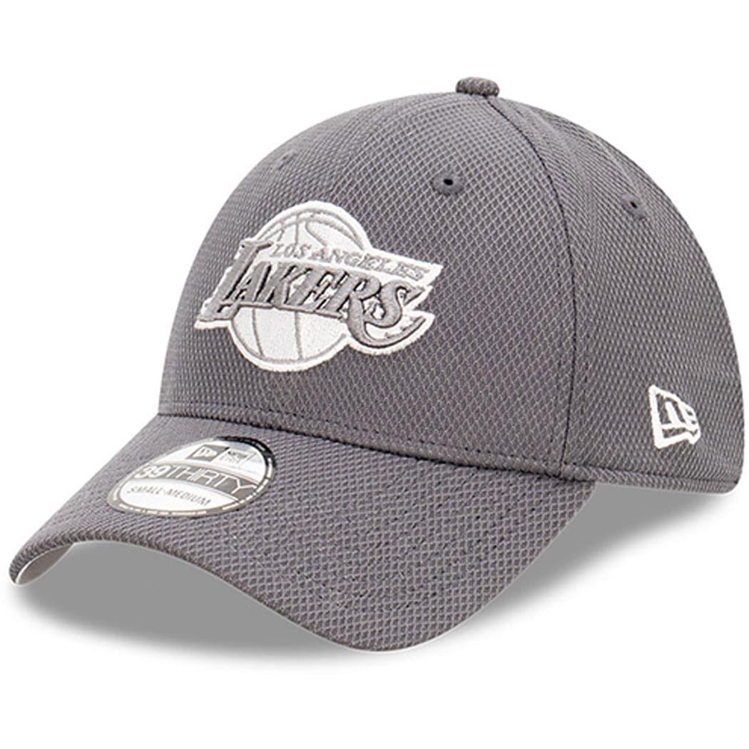 New Era Caps Los Angeles Lakers New Era NBA Graphite Diamond Era 39THIRTY Stretch Fit Hat - Grey